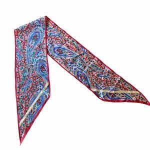 Vintage Echo Red Floral Paisley Novelty Eclectic Print Scarf